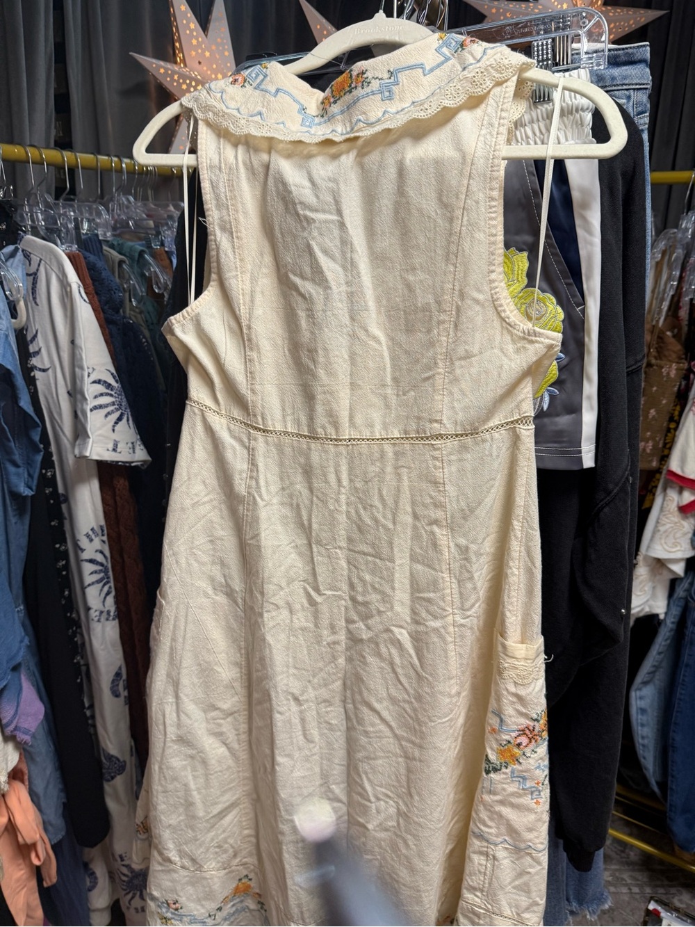 NWOT Free People Allie Embroidered Vest- Ivory - Picture 9 of 11